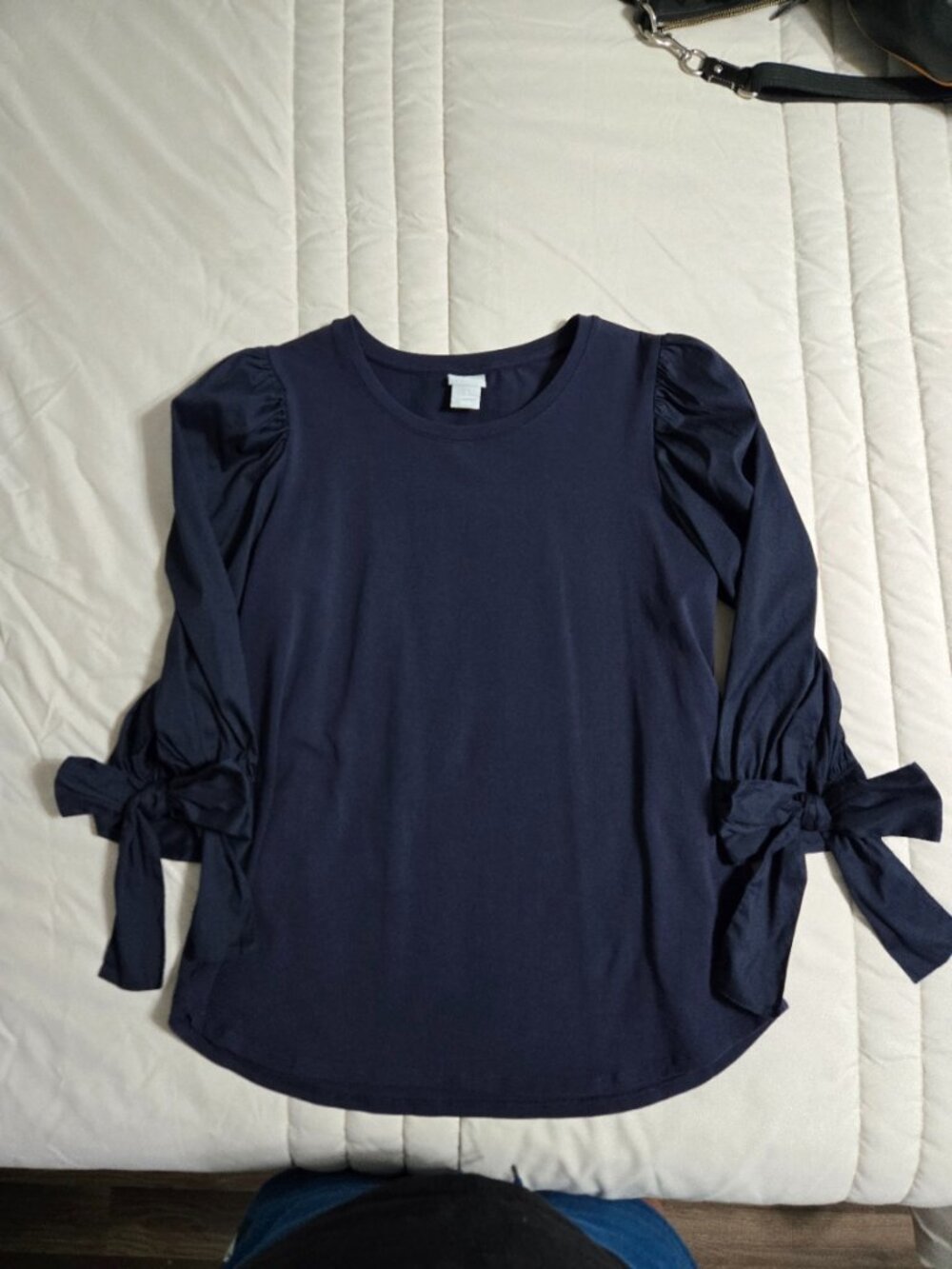 Chico's 3/4 Puff Sleeves with Accent Bows